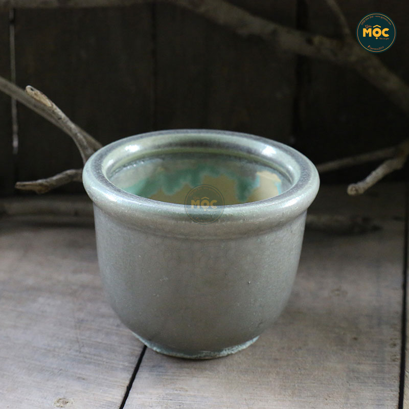 3652 Chậu Vuốt Tay Mini Men Lòng 12x12x9