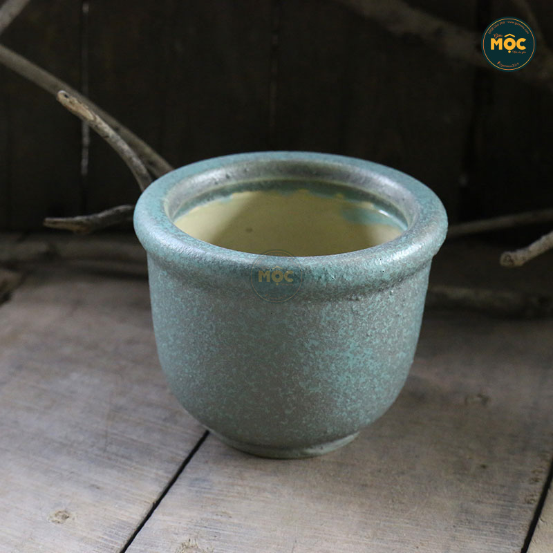 3652 Chậu Vuốt Tay Mini Men Lòng 12x12x9